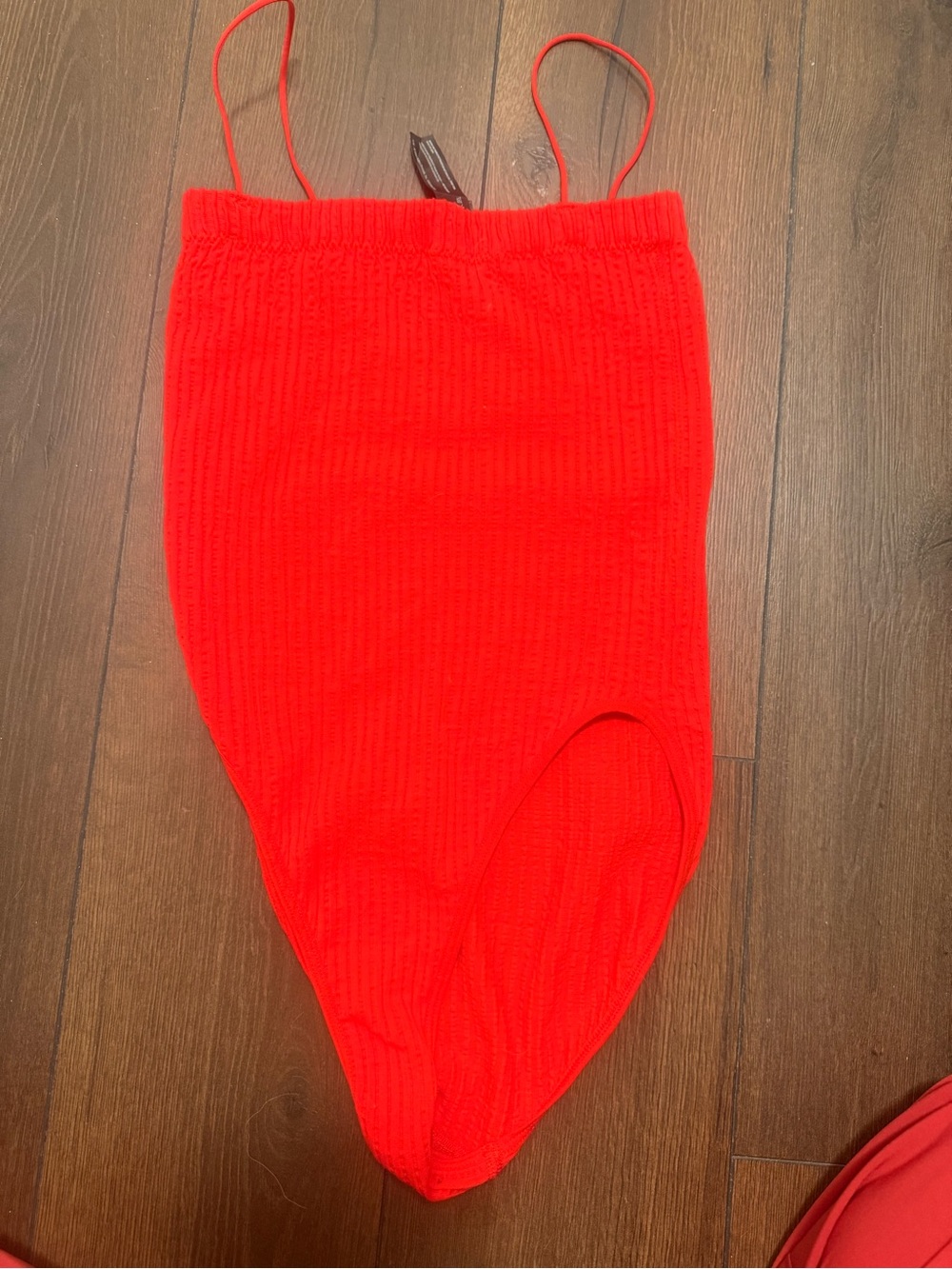 Out From Under Red Ribbed One-Piece Swimsuit - Picture 3 of 5